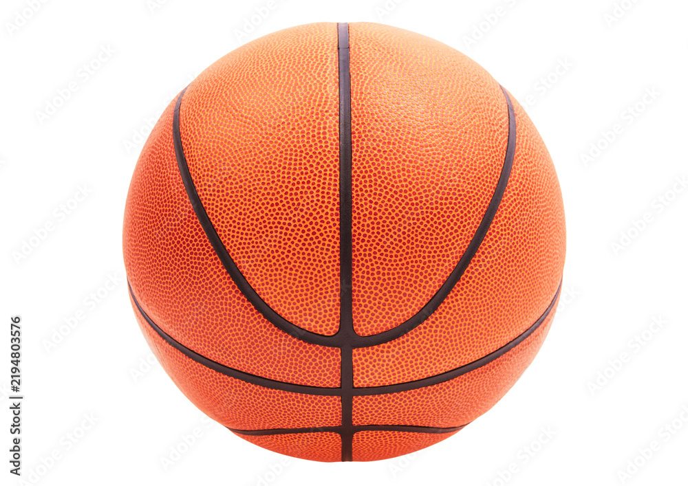 Fototapeta premium Orange basketball ball with a textured surface for sports and fitness games