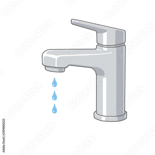 Dripping Faucet Water Leak Illustration