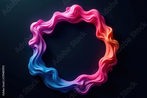 Abstract Colorful Swirling Fluid Frame Design for Modern Backgrounds and Stylish Presentations