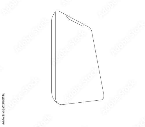 blank white phone isolated on white