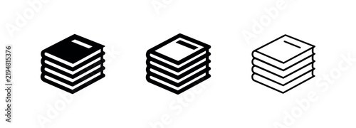 Bild auf Leinwand Stack of Books Icon Set