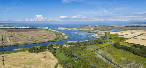 Obraz na plátne Mouth of the Nogat River into the Vistula Lagoon, northern Poland