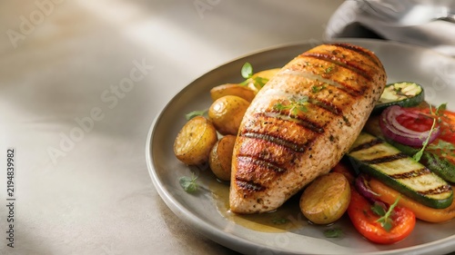Premium grilled chicken with vegetables