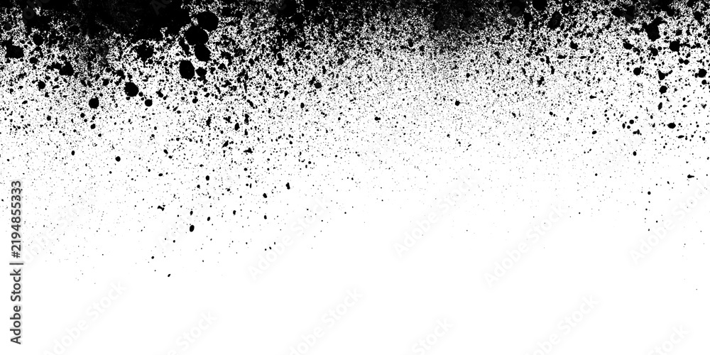 Obraz premium Black spray paint texture with a heavy splatter gradient on a white background
