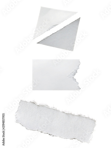 Torn White Paper Scraps, Ripped Edges, Texture Overlays
