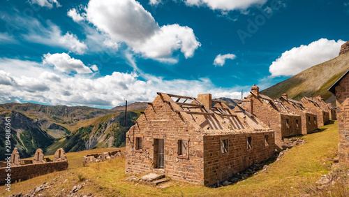 Historic military barracks in the French Alps near Mercantour National Park, France