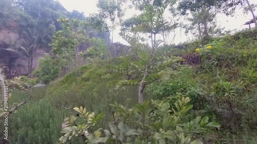 Static view of mountain hillside and green nature landscape