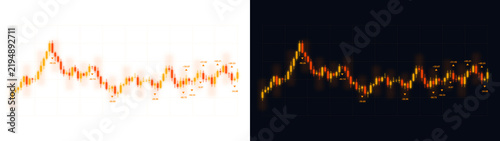 Fotografie A PNG image of a Financial candlestick charts showing market volatility with ora
