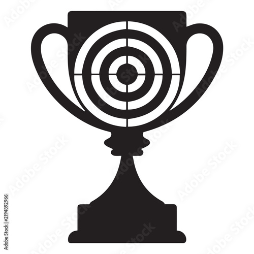 Target Trophy Award Silhouette Vector Illustration