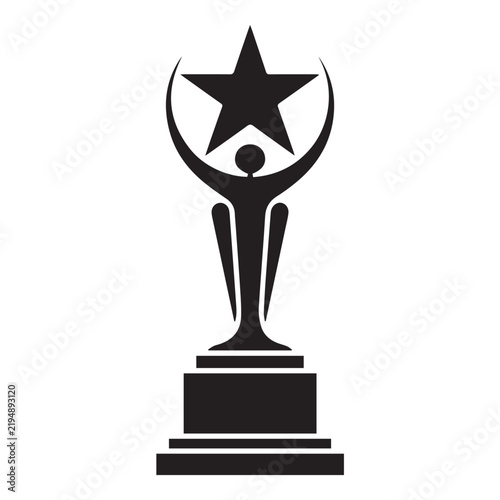 Excellence Prize Trophy Black Silhouette