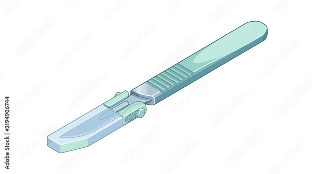 Fototapeta premium Medical Scalpel Isometric Icon for Surgical Equipment