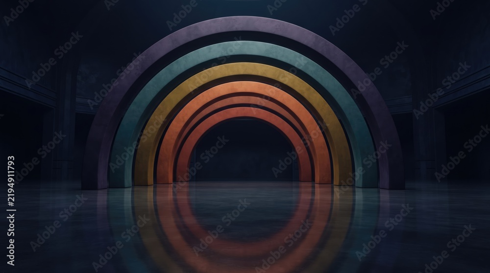 Fototapeta premium 3d World Children's Day abstract background design nwe 2026 Concentric gradient circles forming a tunnel effect with warm colors illustration