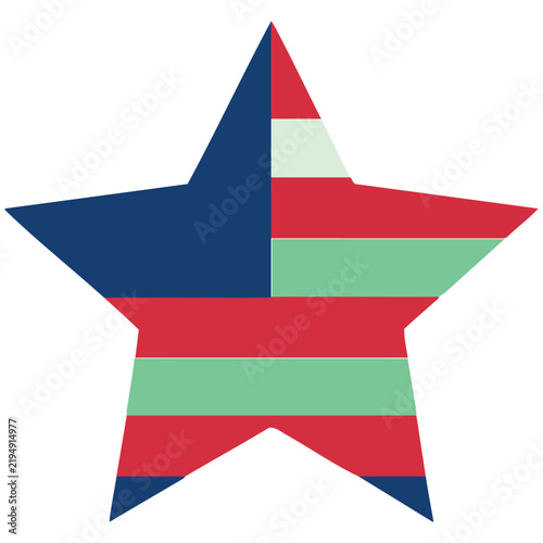 United states flag star shape with bold colors for patriotic display.