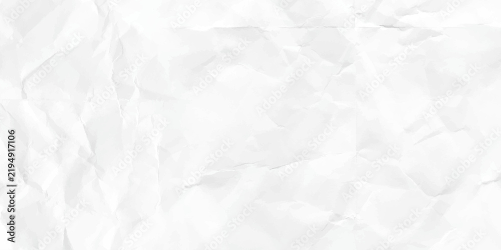 Fototapeta premium Crumpled white paper abstract shape background with space paper recycle for text. minimalist style. 