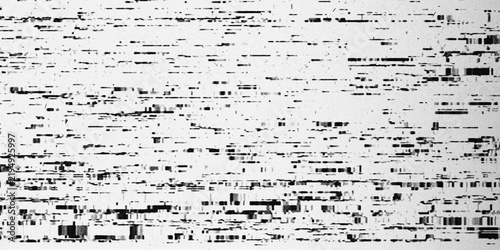 Glitch texture background with digital noise, abstract black and white distortion pattern, static interference overlay for video editing