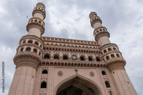 Charminar building on a cloudy day 