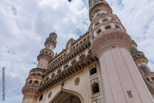Charminar building on a cloudy day 