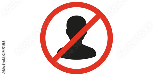 Fotografía Person silhouette with red prohibition sign on transparent background