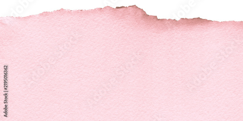 Soft pink watercolor paper texture with a torn top edge, creating an elegant handmade backdrop for beauty, wedding, stationery, packaging, and creative design.