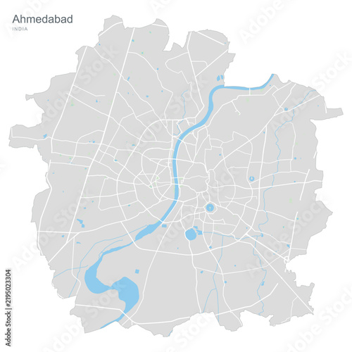 Detailed Map of Ahmedabad City, India - Urban Planning and Infrastructure