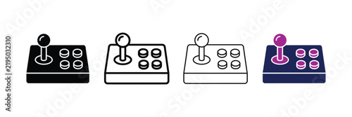 Joystick control panel icon set flat vector illustration