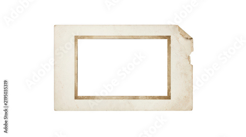 An old vintage photo frame isolated on transparent background