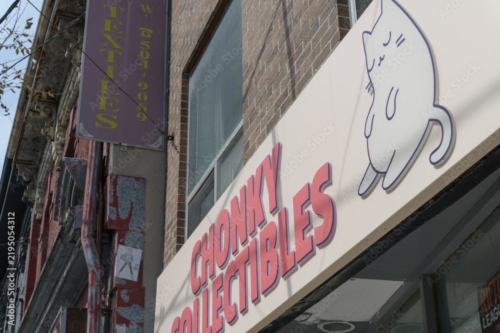 Obraz premium shop sign outside Chonky Collectibles, a game store, located at 438 Queen St W, Toronto