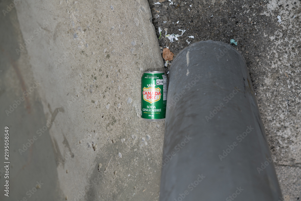 Obraz premium discarded can of Canada Dry ginger ale beverage in Toronto