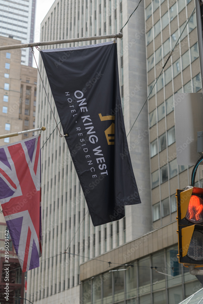 Obraz premium flag outside One King West Hotel & Residence, 1 King St W, Toronto