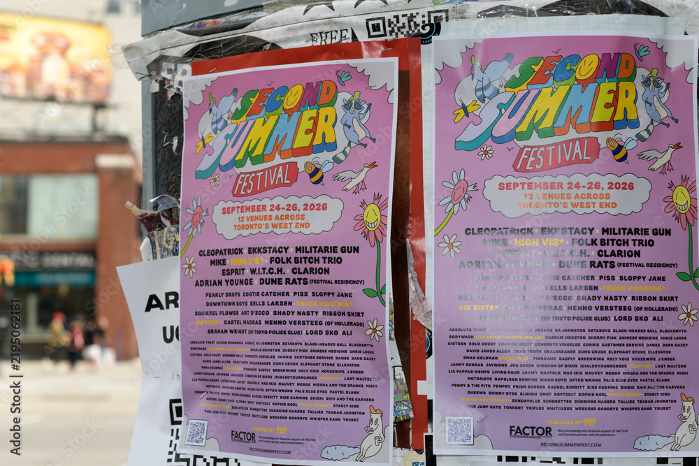 Obraz premium street posters in Toronto (Second Summer Festival, September 24–26, 2026)