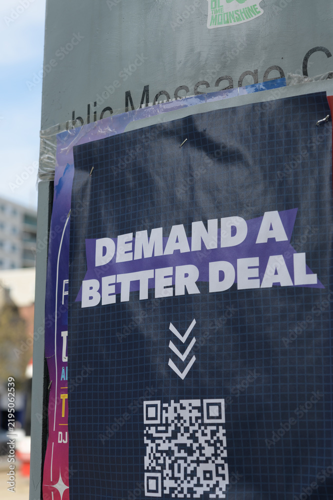 Fototapeta premium street poster in Toronto (Workers Together, Canada’s unions, the Canadian Labour Congress)