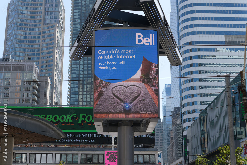 Obraz premium Bell Canada digital advertisement at Sankofa Square, Toronto
