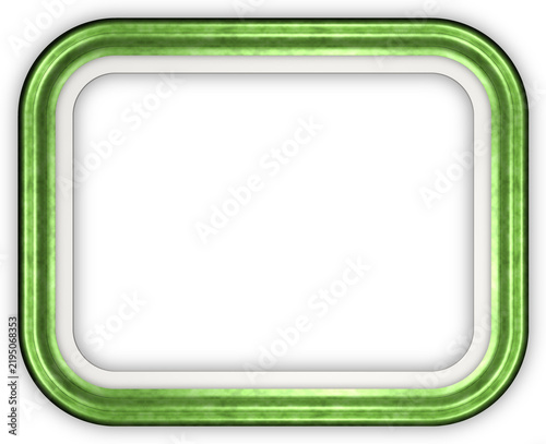Green rounded rectangular frame with an inner white border and subtle shadow
