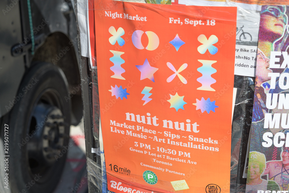 Obraz premium street posters in Toronto (Bloorcourt Nuit Nuit night market)