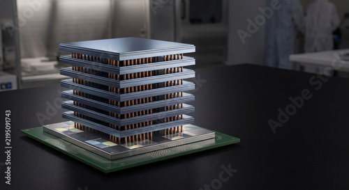 High bandwidth memory module featuring DRAM die stacking and TSV connections for HBM4 advanced semiconductor packaging