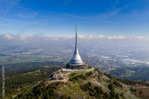 Jested Tower On Mountain Top Overlooking Liberec Cityscape With Futuristic Spire And Panoramic Views