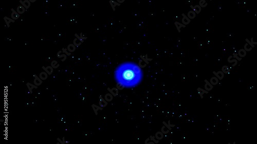 Six glowing orbs of diverse colors drift against a starry night sky representing data points or connections