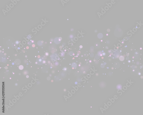 Fotografie Soft glowing bokeh lights scattered horizontally across a black background
