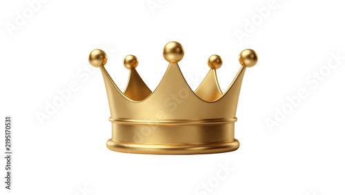 Картината върху платно Shiny golden royal crown with pointed peaks and spherical ornaments, isolated on