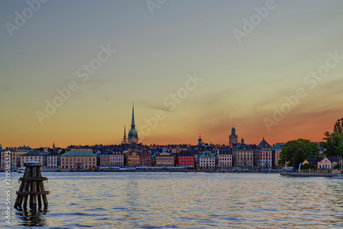 Stockholm old town at sunset