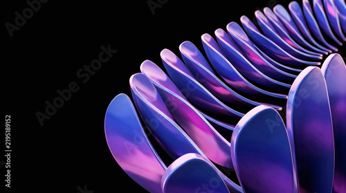 Purple and Pink Glossy Blade Fan Close-Up Background