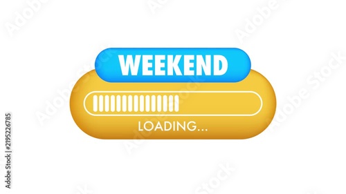 Weekend loading progress bar animation pack