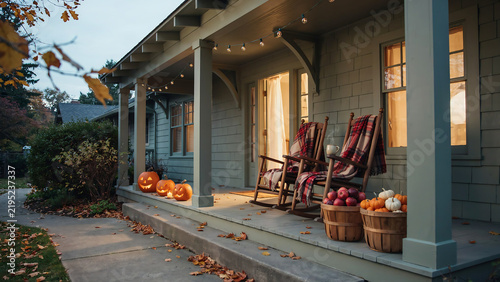 Halloween decoration in front of the house