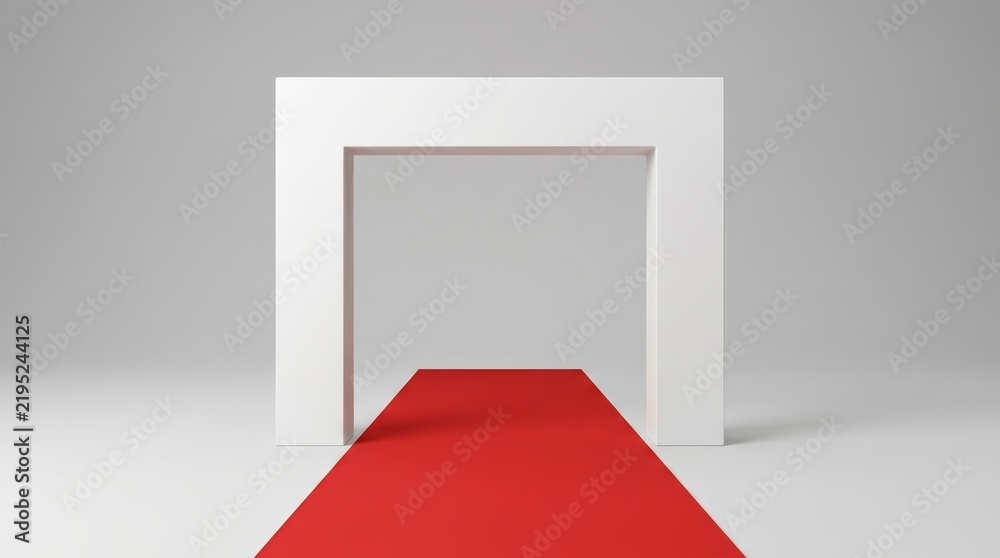 Obraz premium 3D design of a white event arch and entrance gate mockup template.