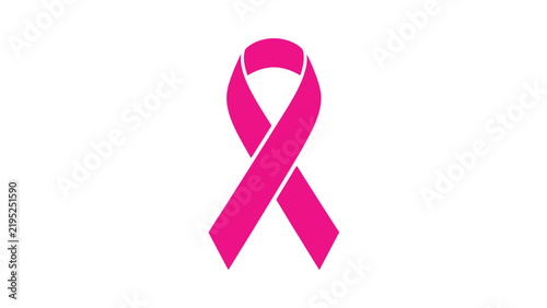 Bright hot pink awareness ribbon representing breast cancer support and global health solidarity for all women