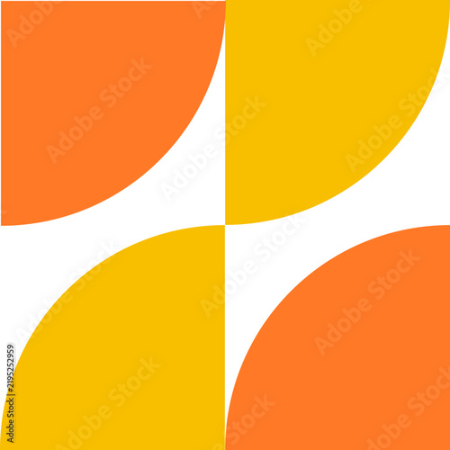 Minimalist Abstract Geometric Vector Background with Orange and Yellow Shapes