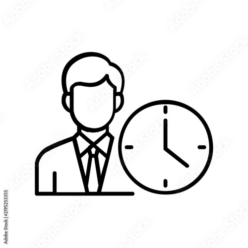 Professional Businessman with Clock Icon for Time Management and Productivity