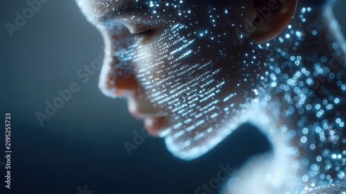AI companionship concept showing emotional connection between a person and artificial intelligence.