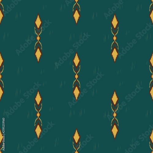 Ikat motif seamless pattern in blue
