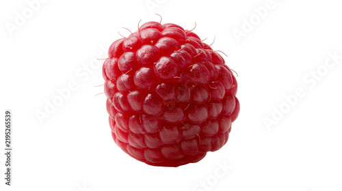 Cuadro en lienzo Isolated fresh ripe red raspberry single berry fruit natural healthy sweet delic